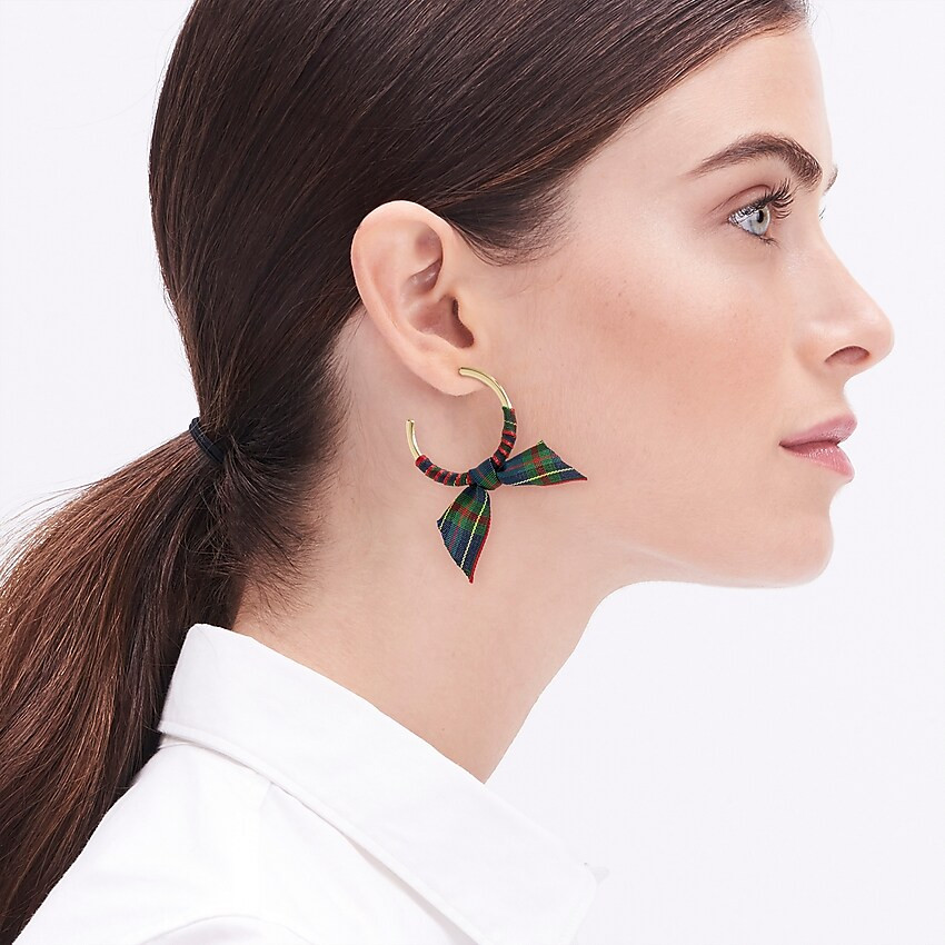 Ribbon-wrapped hoop earrings | J.Crew Factory