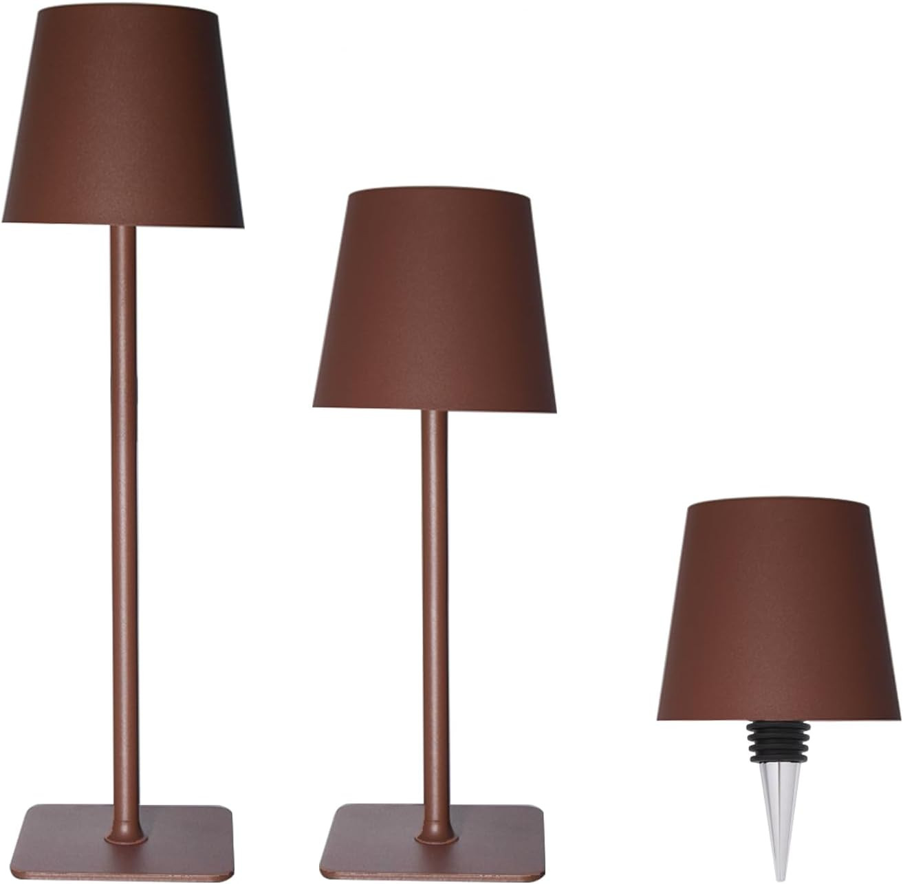2 Pack Minimalistic Cordless Table Lamps - 2000mAh Rechargeable, Touch Control, 3 Colors Stepless Dimming LED Bottle Lamp Kit for Home & Camping | Amazon (US)
