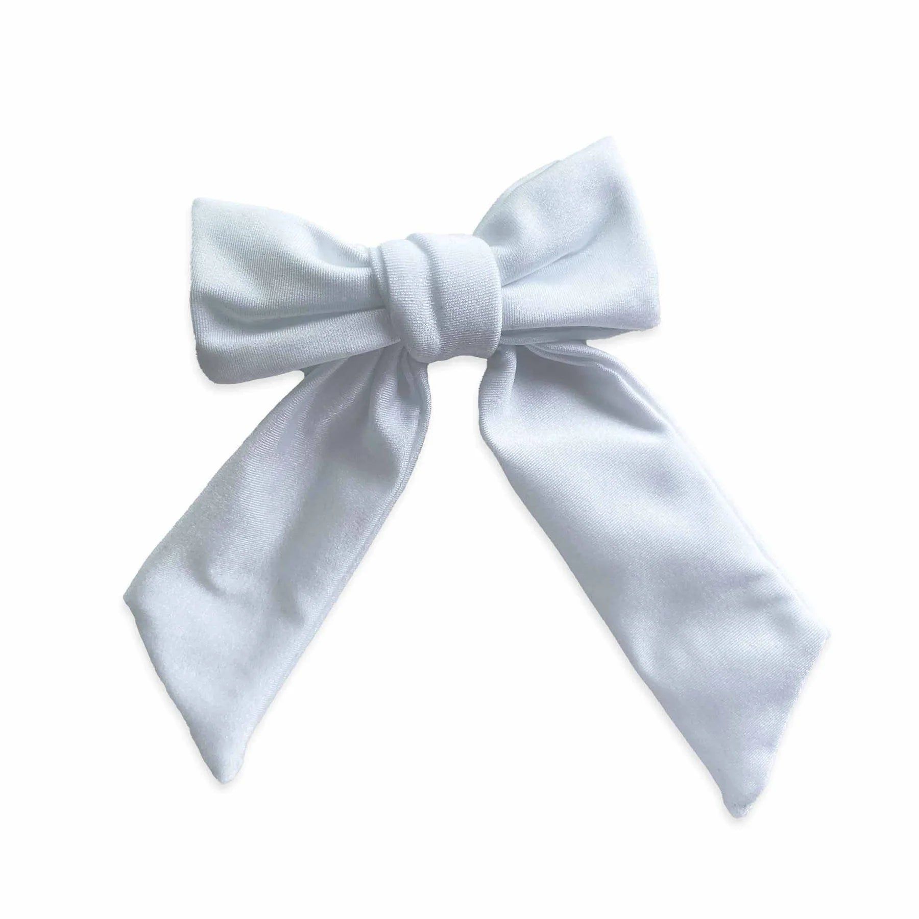 Small sailor swim bow with snap clip in White | Loozieloo
