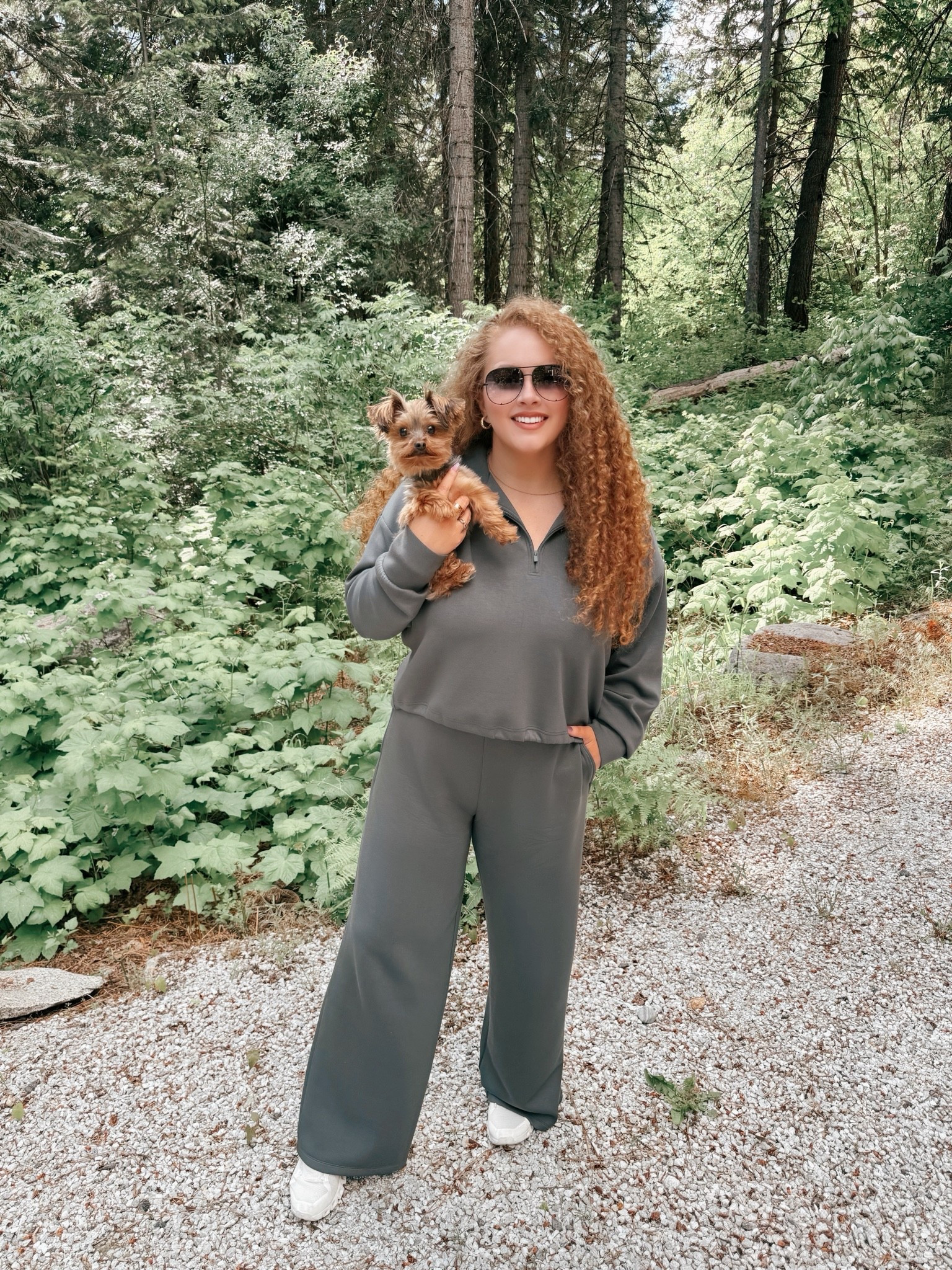Travel days are always better with my little copilot 🐶✈️ Comfy sets, road trip snacks, and matching cozy vibes the whole way 🤍 green lounge set | nordstrom style | travel day outfit | matching set outfit | comfy airport outfit | cozy travel look | two piece lounge set | casual chic outfit | travel style | neutral aesthetic | comfy casual wear | airport fashion | everyday lounge set | road trip outfit | dog mom style | travel outfit inspo | cozy girl outfit | effortless style | weekend getaway outfit | amazon travel essentials ✨

#LTKgrwm #LTKootd #LTKTravel