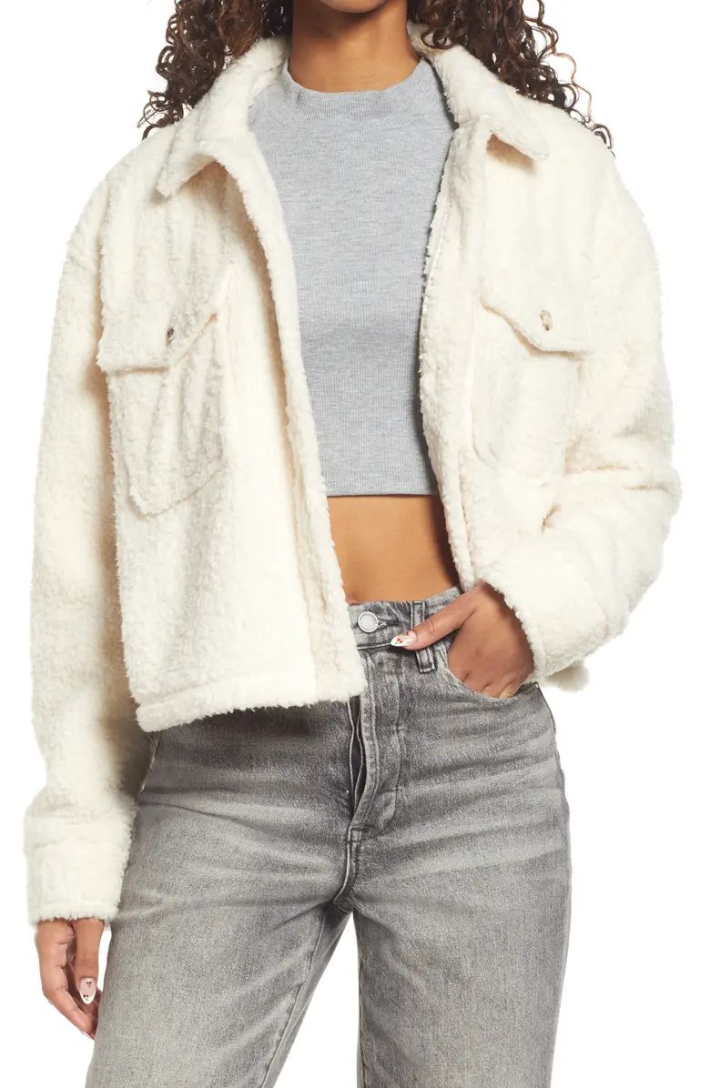 Crop Fleece Shirt Jacket | Nordstrom