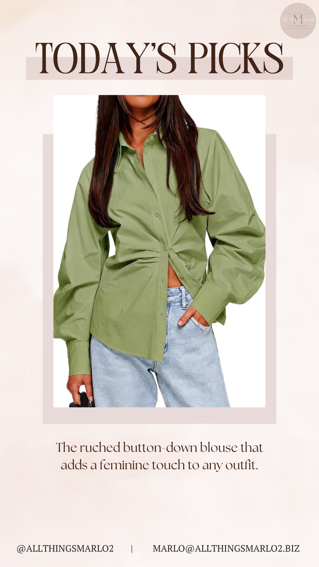 The ruched button-down blouse that adds a feminine touch to any outfit. 

 #LTKSeasonal #LTKWorkwear #LTKTravel