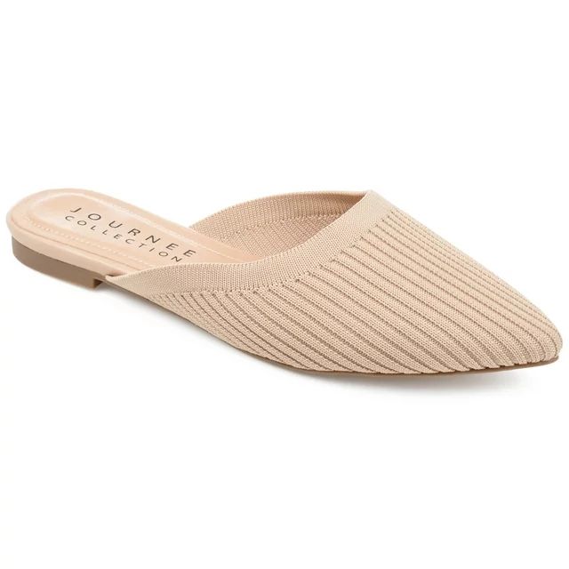 Journee Collection Womens Wide Width Aniee Slip On Almond Toe Mule Flats | Walmart (US)