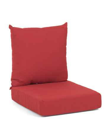 Outdoor Solid Deep Seat Cushion And Back Pillow Set, Polyester/Acrylic | TJ Maxx