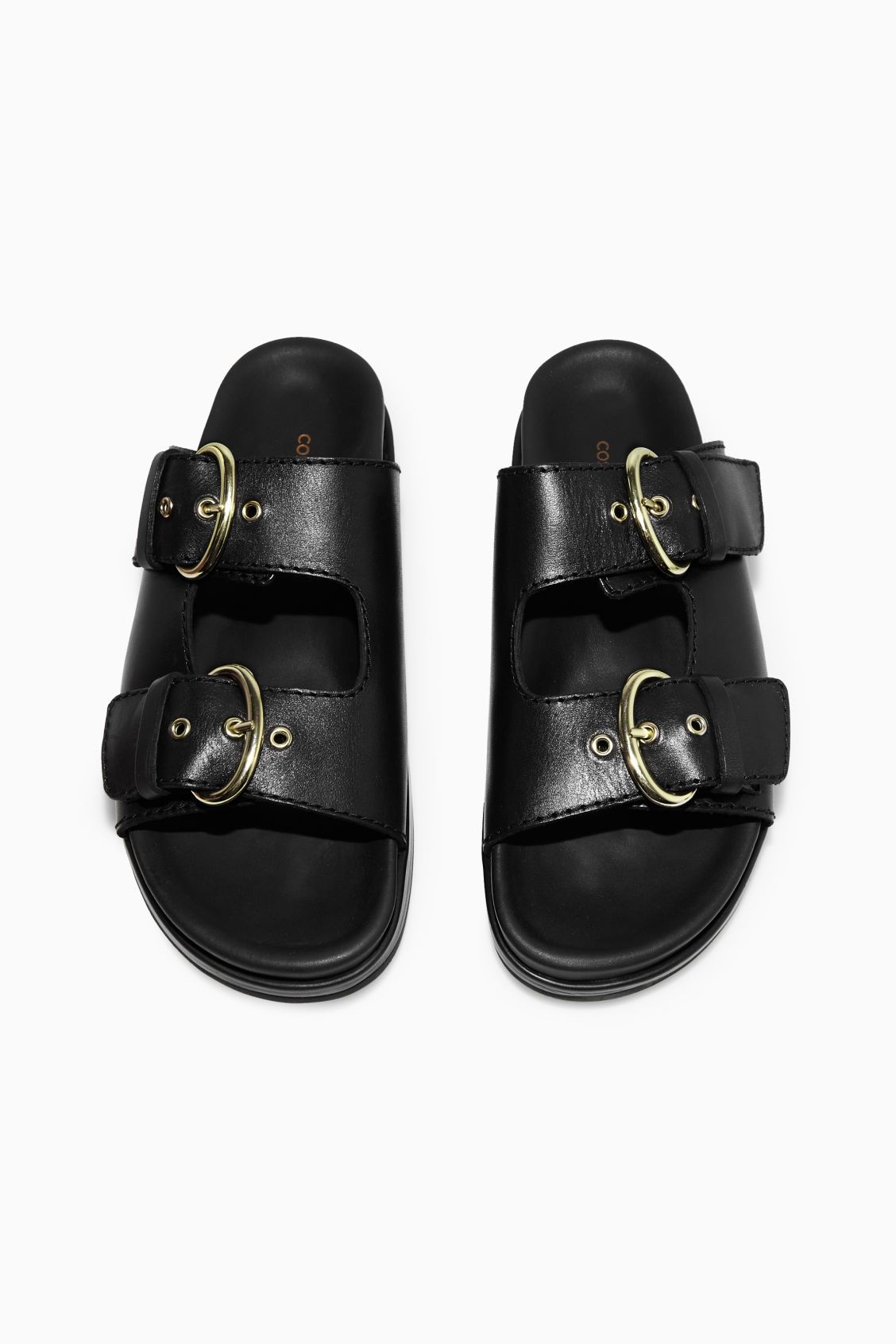 CHUNKY BUCKLED LEATHER SLIDES | COS UK