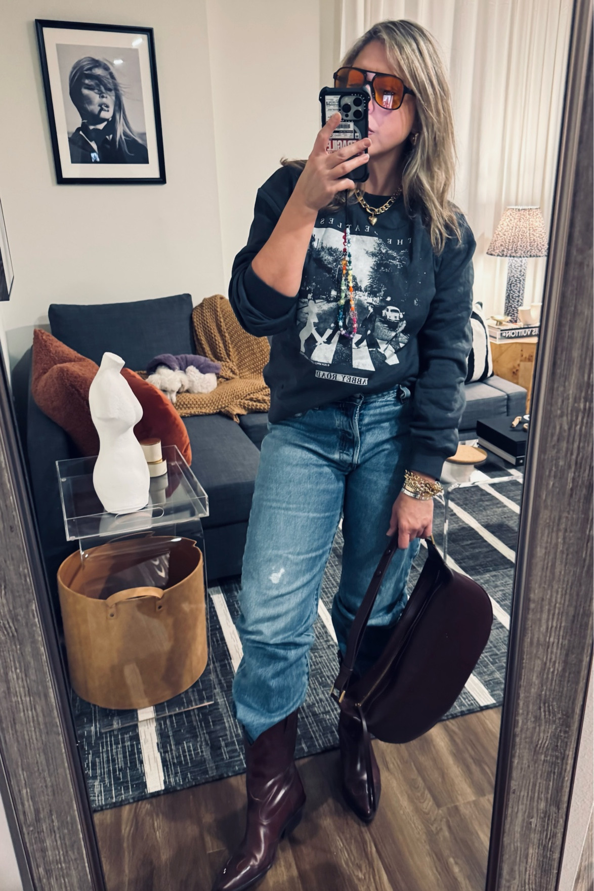 Boho hair *Western Boots * Bordeaux #zara #westernboots #cowboyboots #boots #bordeaux #margot #cos #slouchyhandbag #levis501 #levis #maximalist #maxi #jewelry #hrhcollection #hrhjewelry #amazonfinds #amazon #outfit #gifts #ootd #cb2 #interiordesigner #interiordecorator #stagger #beatles #aninebing #sweatshirt #society6 #society9 

#LTKFindsUnder100 #LTKItBag #LTKShoeCrush