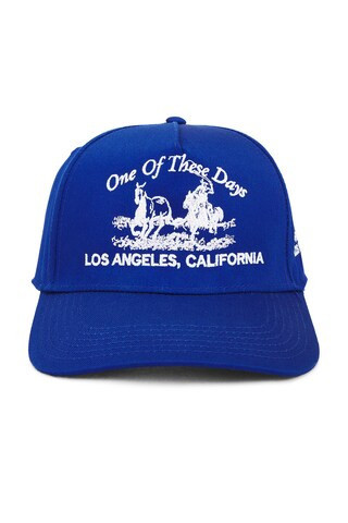 ONE OF THESE DAYS x FWRD Just For A Moment Baseball Cap in Blue - Blue. Size all. | FWRD 