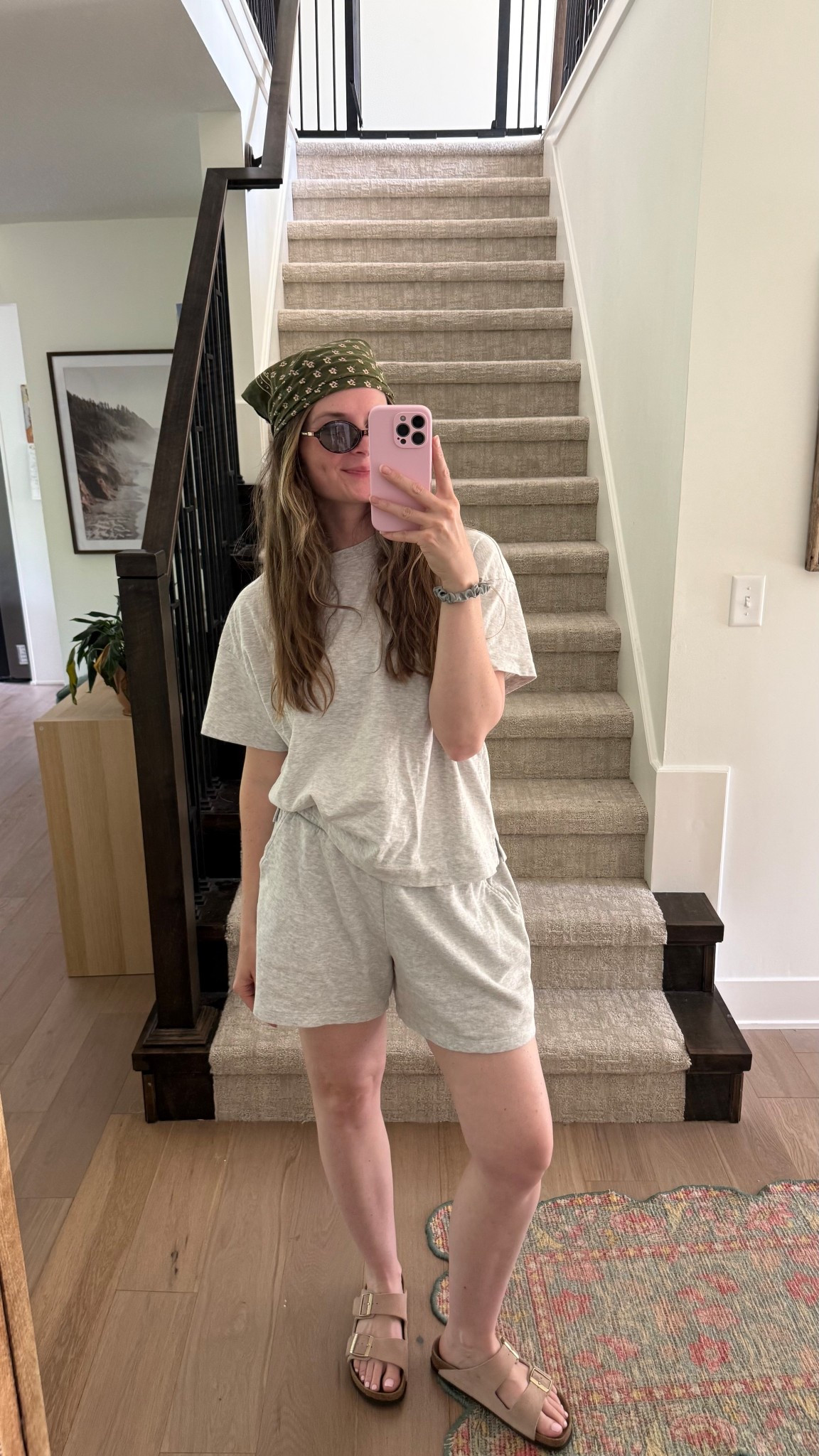 sized up in tee to a large and medium in shorts postpartum! Very comfy spring and summer outfit, adding a scarf or hat is a fun addition! 

Mom outfit, affordable matching set 

#LTKootd #LTKmomlife