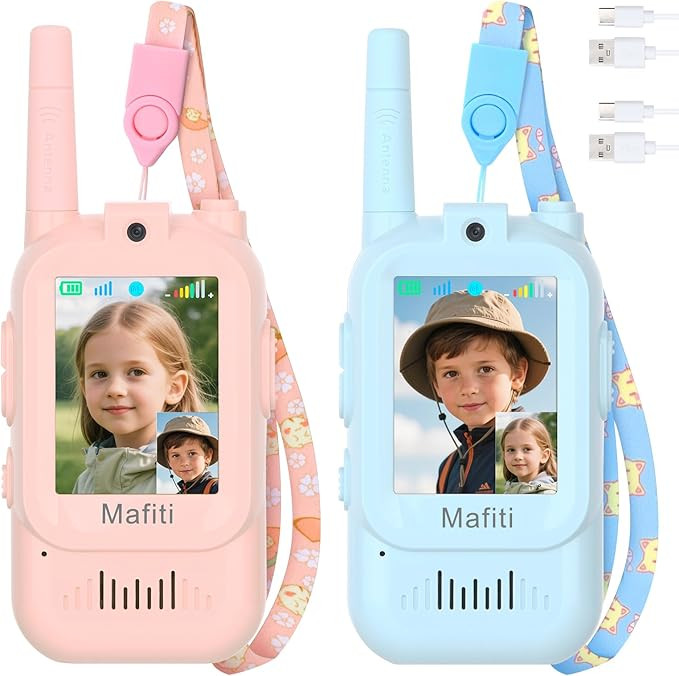 Mafiti Toys for 3 4 5 6 7 8 Year Old Boys Girls Mini Video Walkie Talkies for Kids 2 Pack Recharg... | Amazon (US)