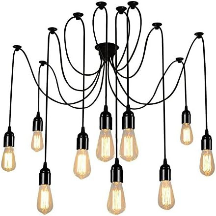 Lightess Vintage Chandelier 10 Heads Ceiling Lights Multiple Adjustable DIY Spider Pendant Lighting  | Amazon (CA)