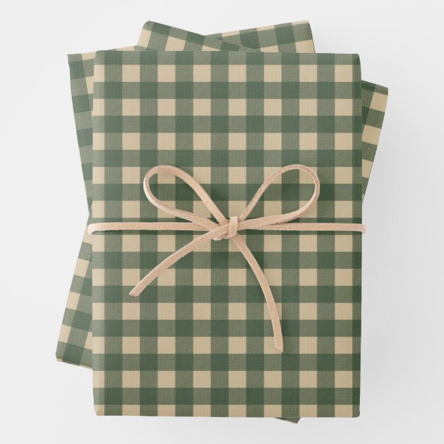 Light Green Gingham Wrapping Paper Sheets | Zazzle | Zazzle