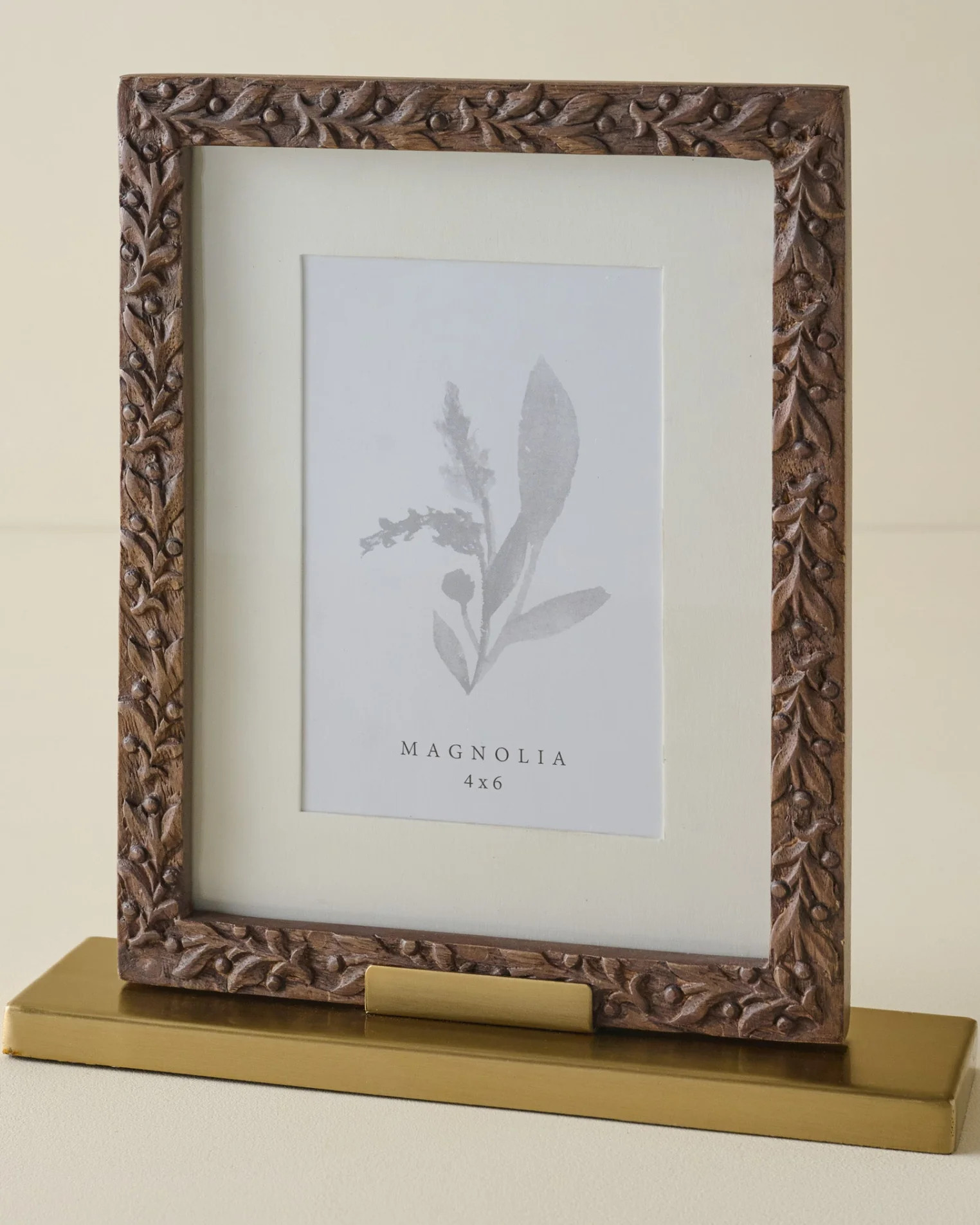 Eleanor Carved Wood and Brass Frame | Magnolia