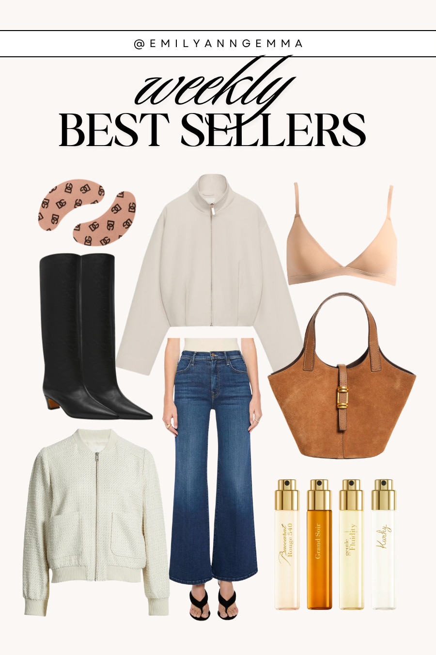 Weekly Best Sellers!

Zara fashion
Nordstrom jeans
Denim favorites
Skims bra
Travel perfume
Beauty favorites
Black boots
Bomber jacket
Emily Gemma 

 #LTKootd #LTKSeasonal #LTKBeauty