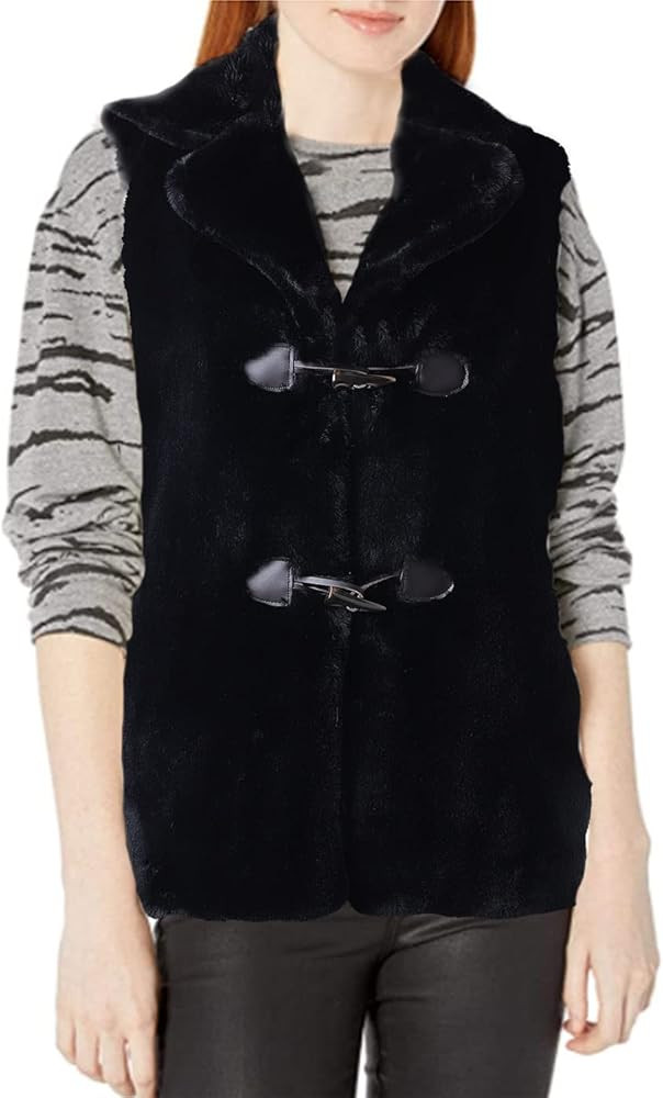 Aukmla Women's Faux Fur Vest Sleeveless Coat Jacket with Pocket for Spring Autumn and Winter | Amazon (US)
