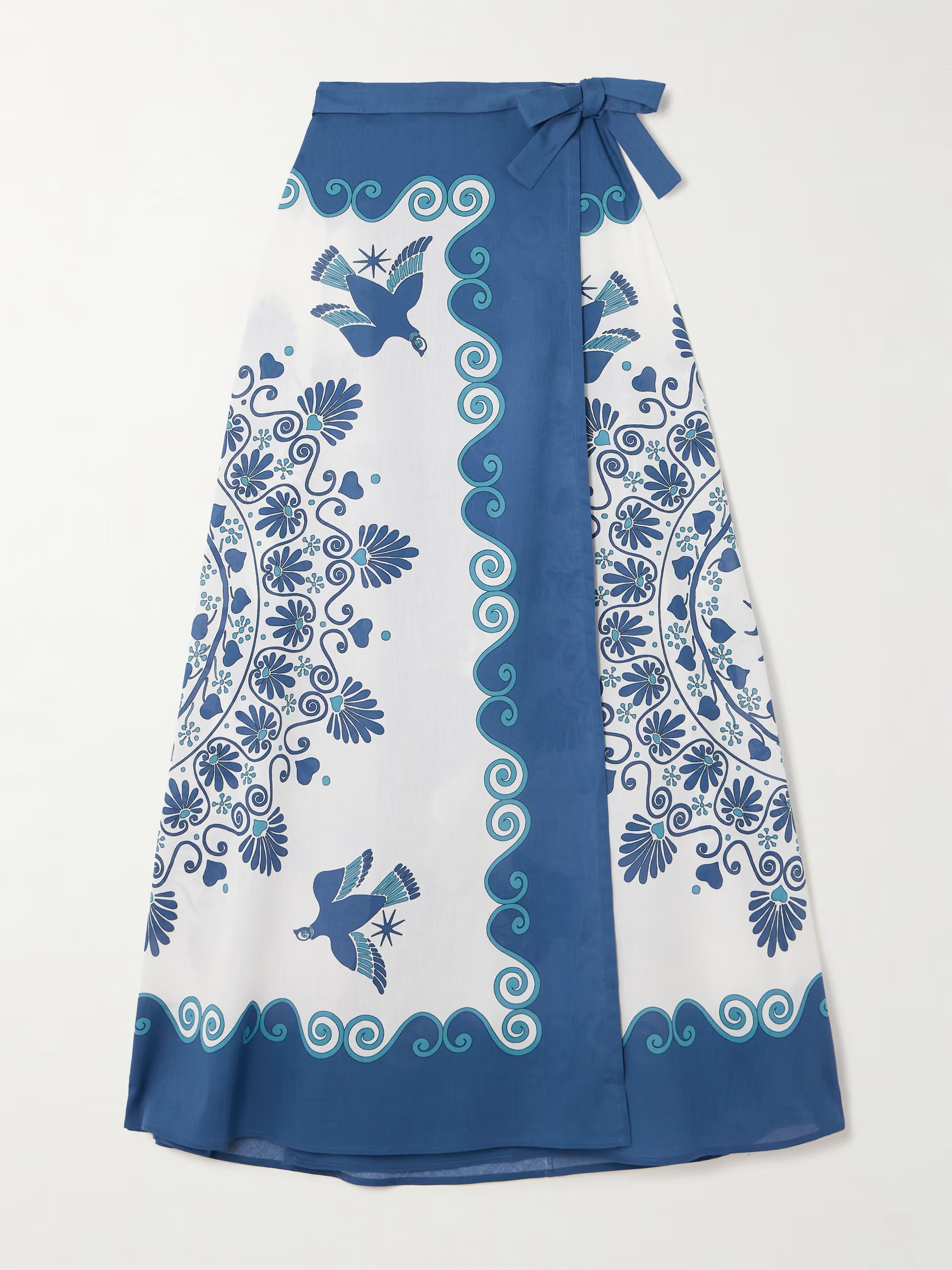 Flipper printed cotton wrap midi skirt | NET-A-PORTER (US)