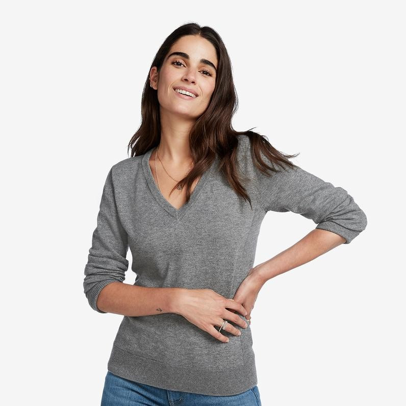 Merino V-Neck Sweater - Heather Grey | American Giant