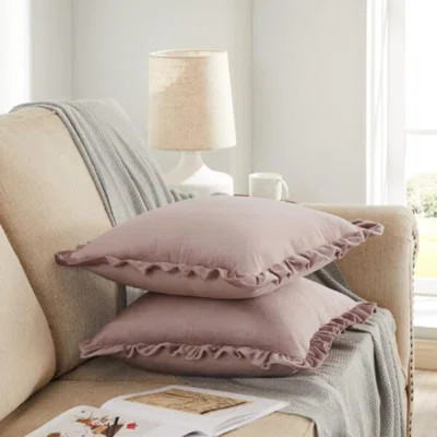BLUSH PINK RUFFLED THROW PILLOW COVERS | Wayfair Professional