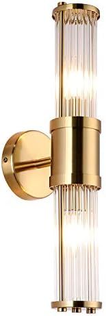 ECOBRT Glass Wall Light Fixture Indoor Antique Brass, Bathroom Vanity Lights Beside Mirror Lighti... | Amazon (US)