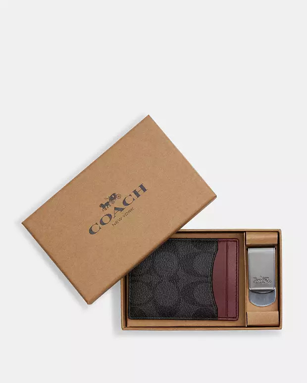 Boxed 3 In 1 Card Case Gift Set In Colorblock Signature Canvas | Coach Outlet US