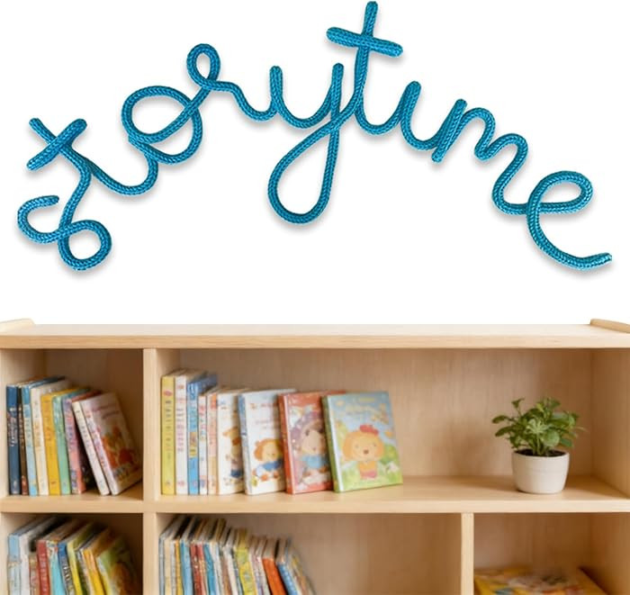 Handmade Storytime Wall Sign-Knitted Wire Storytime Sign Reading Corner Sign Decor story time wal... | Amazon (US)