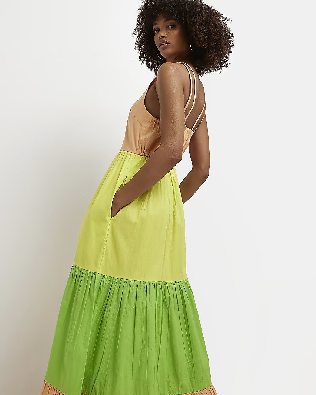 Orange tiered maxi dress | River Island (UK & IE)