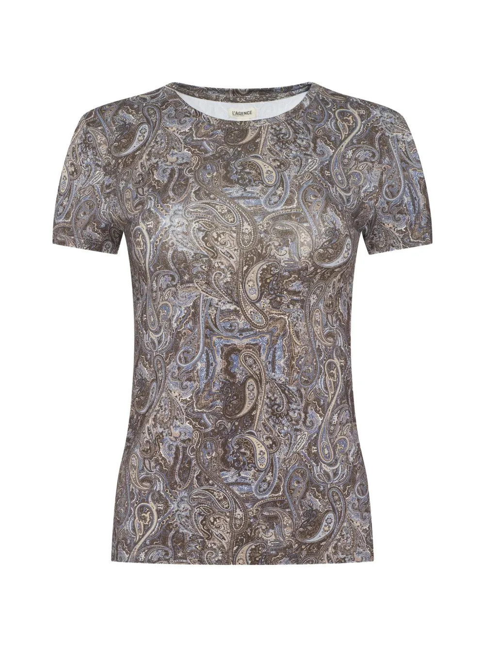 L'Agence paisley short-sleeve top - Brown | Farfetch Global