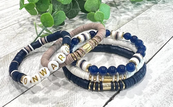 Heishi Bead Name Bracelet Stackable Bracelets Women Boho - Etsy | Etsy (US)