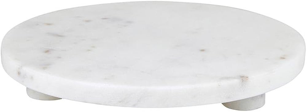 Santa Barbara Design Studio Marble Serving Board Strong Stone Round Footed Tray, 8" Diameter, Whi... | Amazon (US)