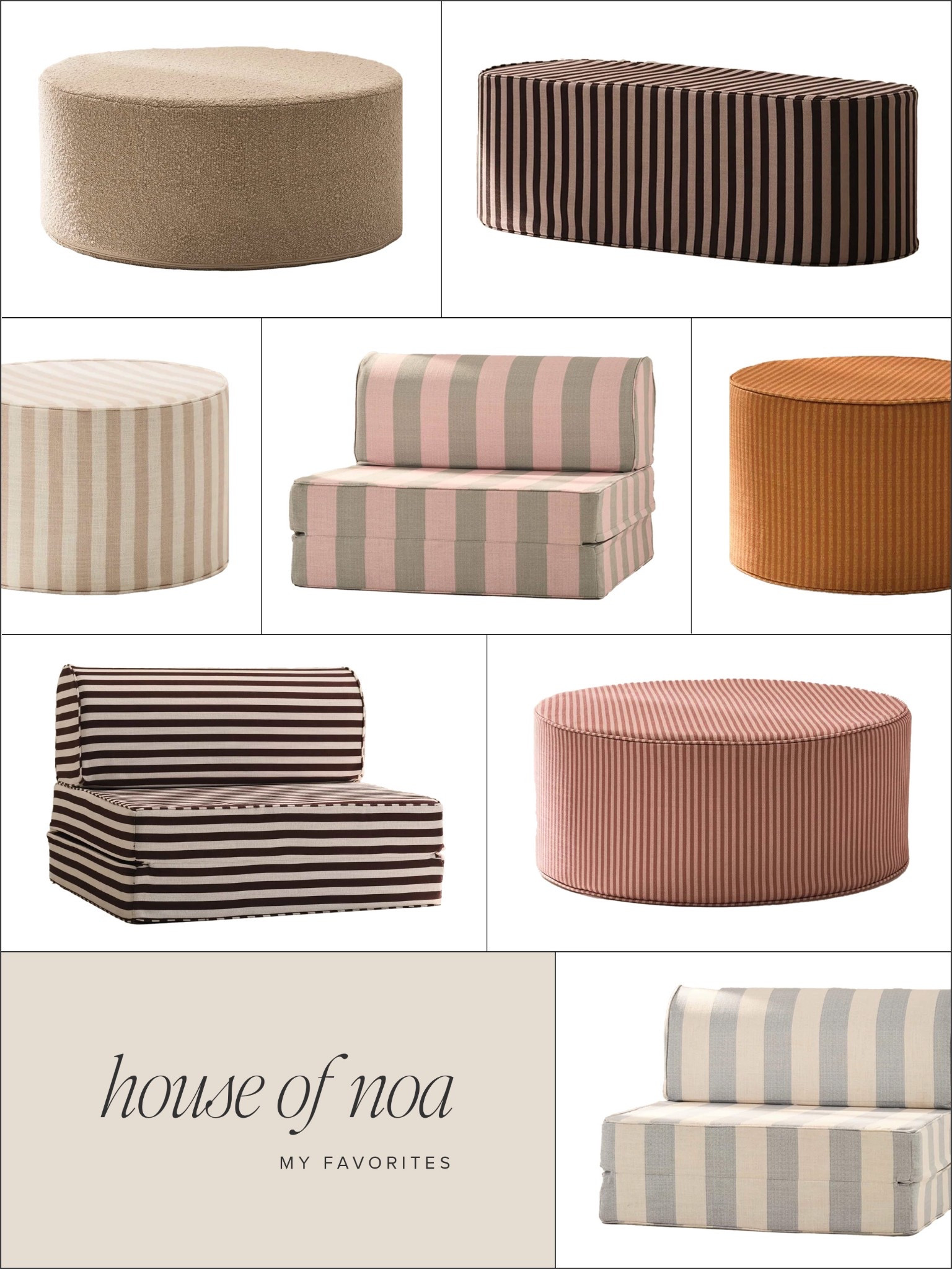 some of my favorites from
house of noa! soft furniture in so many cute patterns and textures  

#LTKHome #LTKFamily