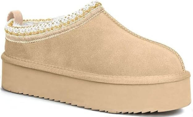 Women's Slippers Platform Mini Boots Short Ankle Boot Fur Fleece Lined Sneakers House slippers An... | Amazon (US)