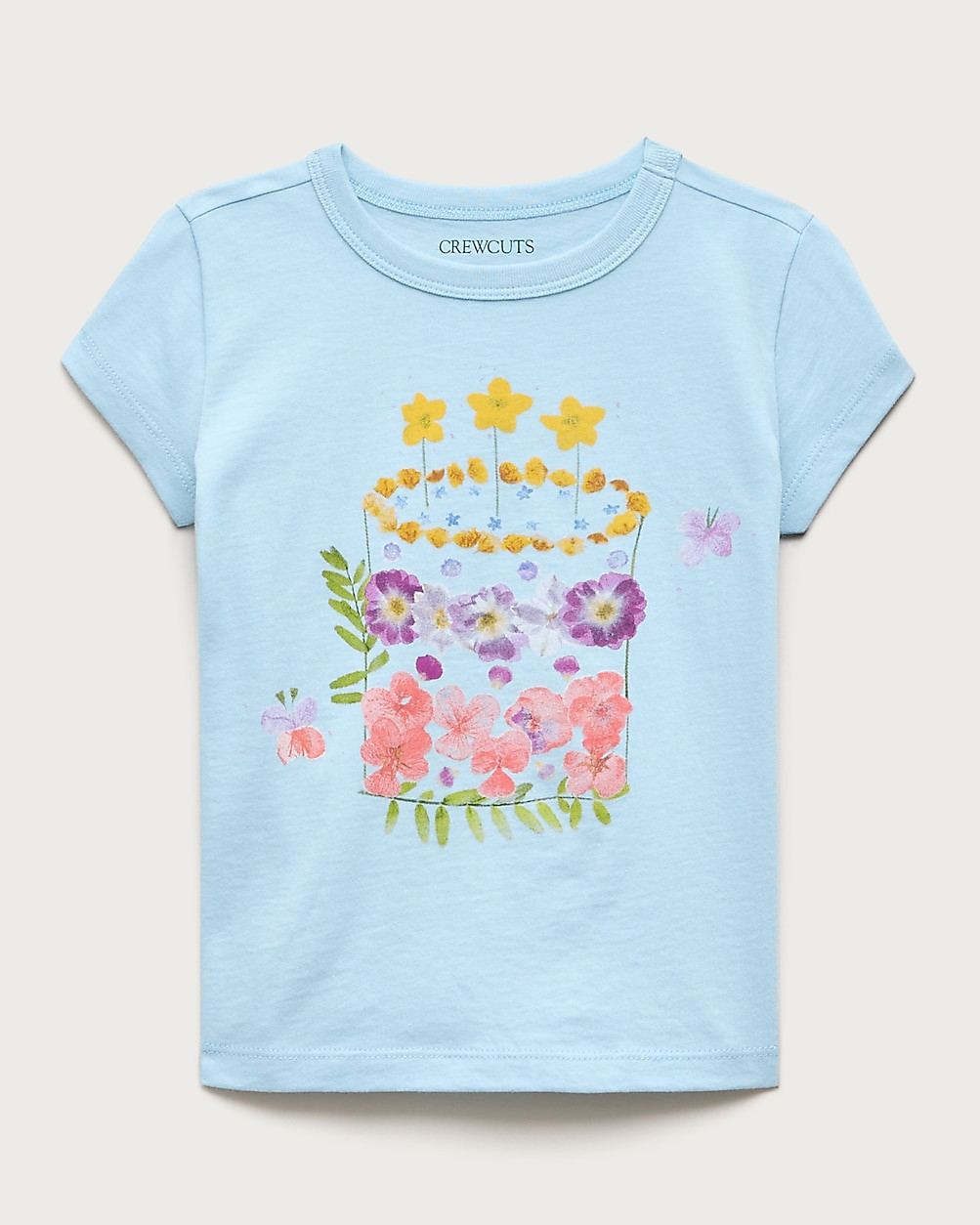 Girls' short-sleeve pressed flowers graphic T-shirt | J. Crew US