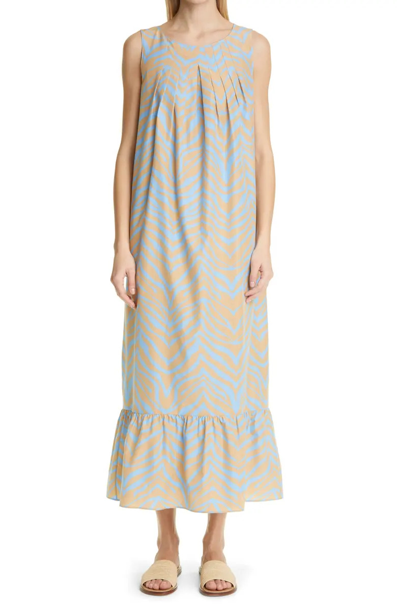 Zebra Print Cotton & Silk Shift Dress | Nordstrom | Nordstrom
