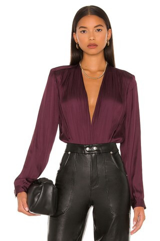 PAIGE Sevilla Bodysuit in Fig from Revolve.com | Revolve Clothing (Global)