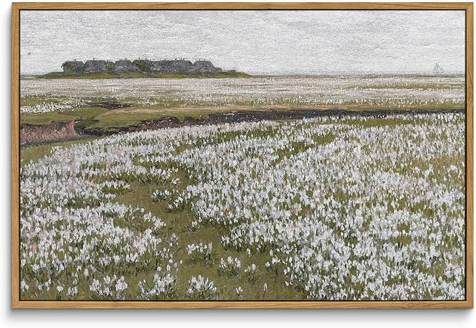 InSimSea Framed Canvas Wall Art Vintage Decor, Classical Grassland Paintings Large Wall Art, Mead... | Amazon (US)