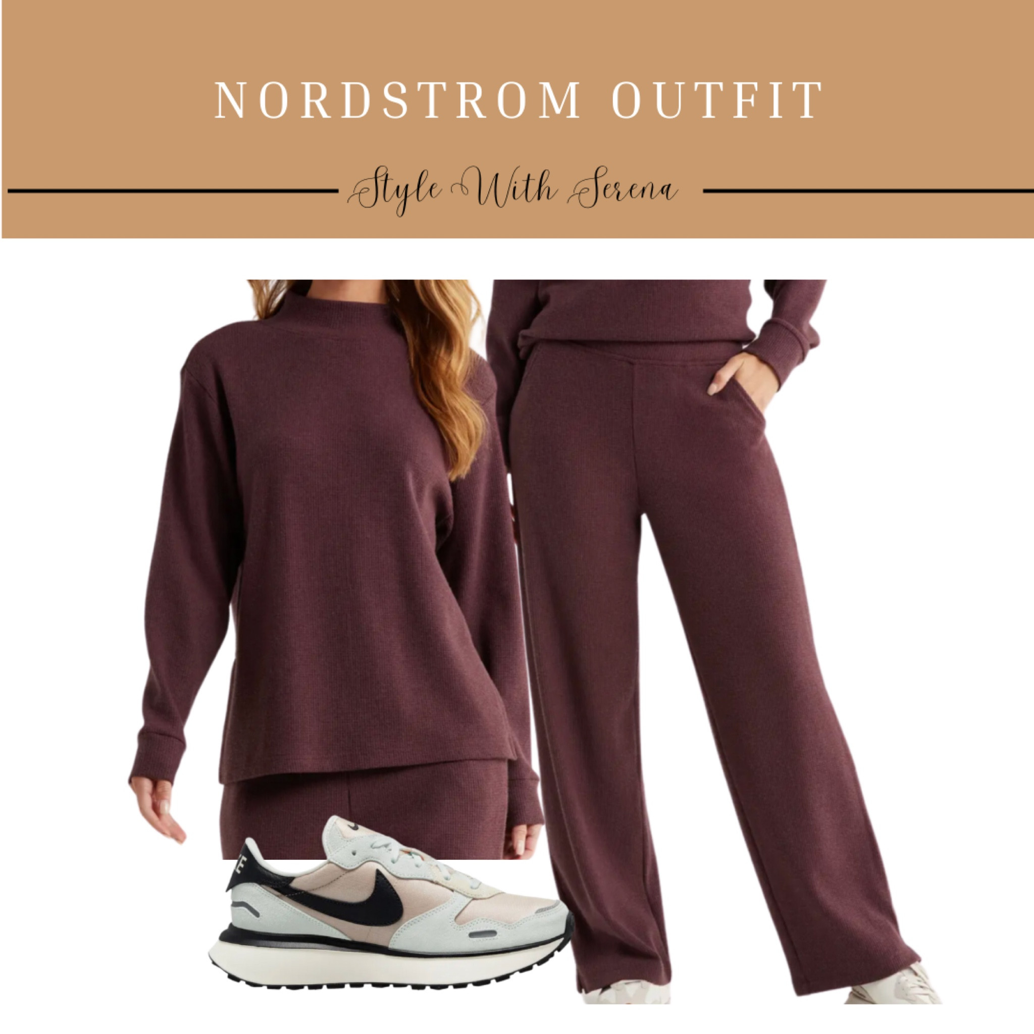 Lounge set, Nordstrom, sweatpants, sweatshirt, travel outfit, tennis shoes, casual outfit 

#LTKTravel #LTKSeasonal #LTKOver40