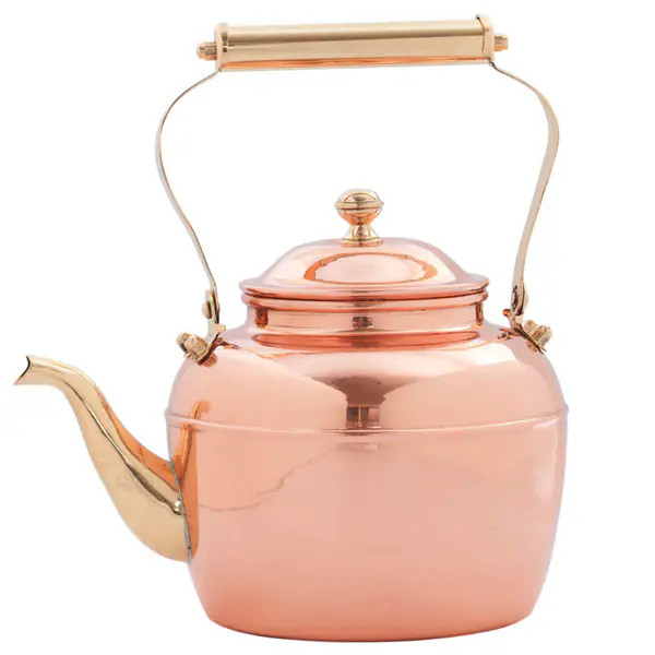 2.5-quart Solid Copper Tea Kettle with Brass Handle | Bed Bath & Beyond