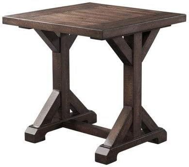 Picket House Furnishings Flynn Trestle End Table Transitional/Walnut/Rubber Solid Wood | Amazon (US)