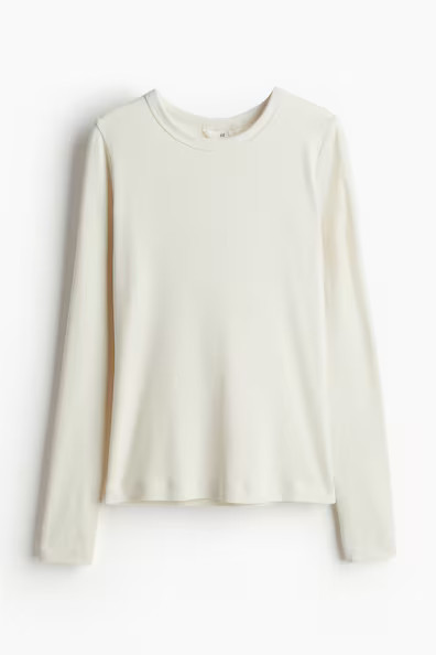 H & M - Ribbed Top - White | H&M (US + CA)