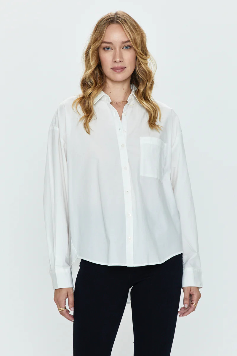 Sloane Long Sleeve Oversized Button Down Shirt - Le Blanc | Pistola Denim