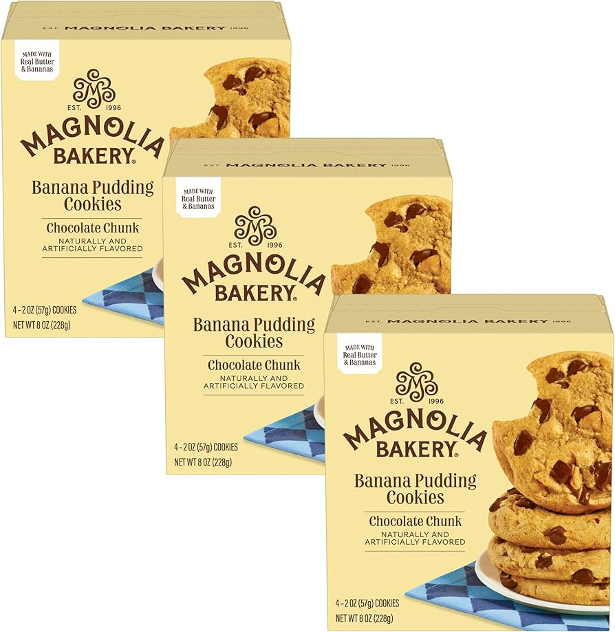 Magnolia Bakery Chocolate Chunk Banana Pudding Cookies, 2 Ounce (Pack of 12), Soft-Baked, Chocola... | Amazon (US)
