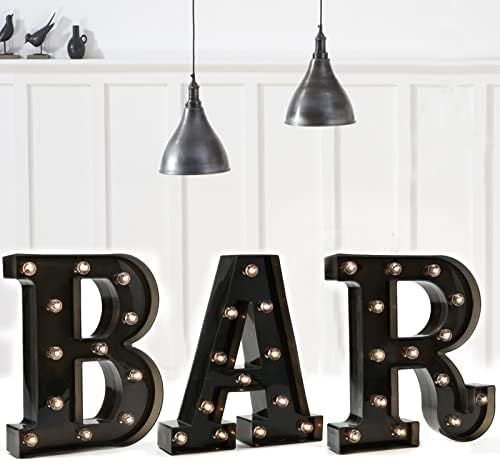 OYCBUZO Black Bar Sign, Marquee Light Up Letters LED Marquee Number Lights Sign for Night Light Home | Amazon (US)
