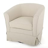 Christopher Knight Home Cecilia Swivel Chair with Loose Cover, Natural Fabric | Amazon (US)