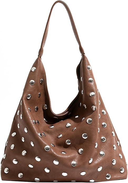 Liziblloy Studded Hobo Bags for Women Soft Vegan Leather Studded Slouchy Shoulder Handbag Tote Pu... | Amazon (US)