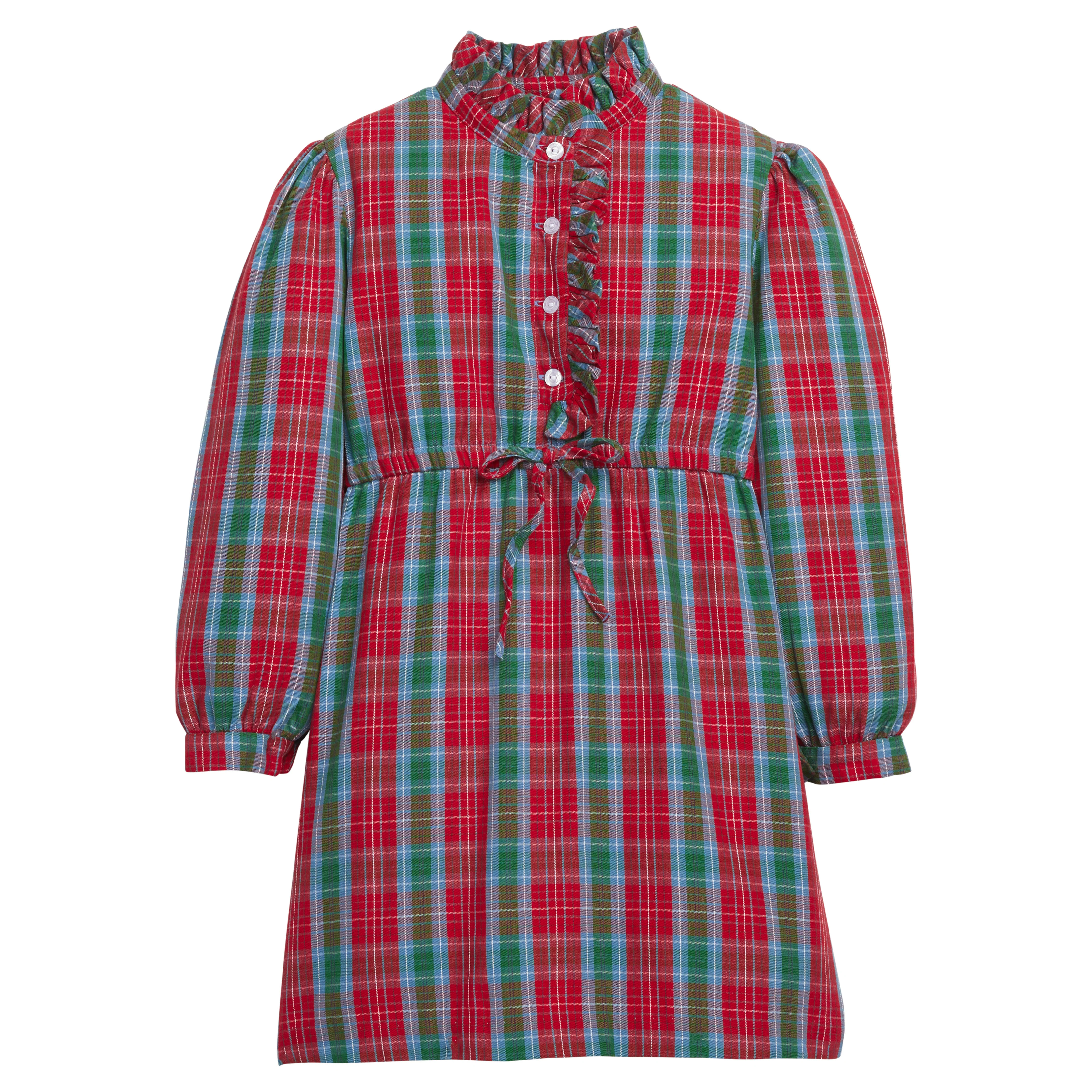 Ruffled Shirt Dress - Highlands Tartan | Little English