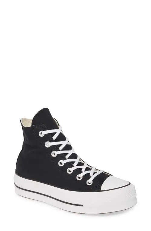 Converse Chuck Taylor® All Star® Lift High Top Platform Sneaker in Black/white/white at Nordstrom, Size 9.5 | Nordstrom