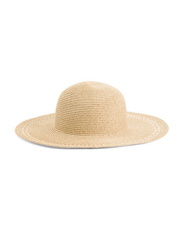 Lurex Perforated Border Floppy Hat | Marshalls