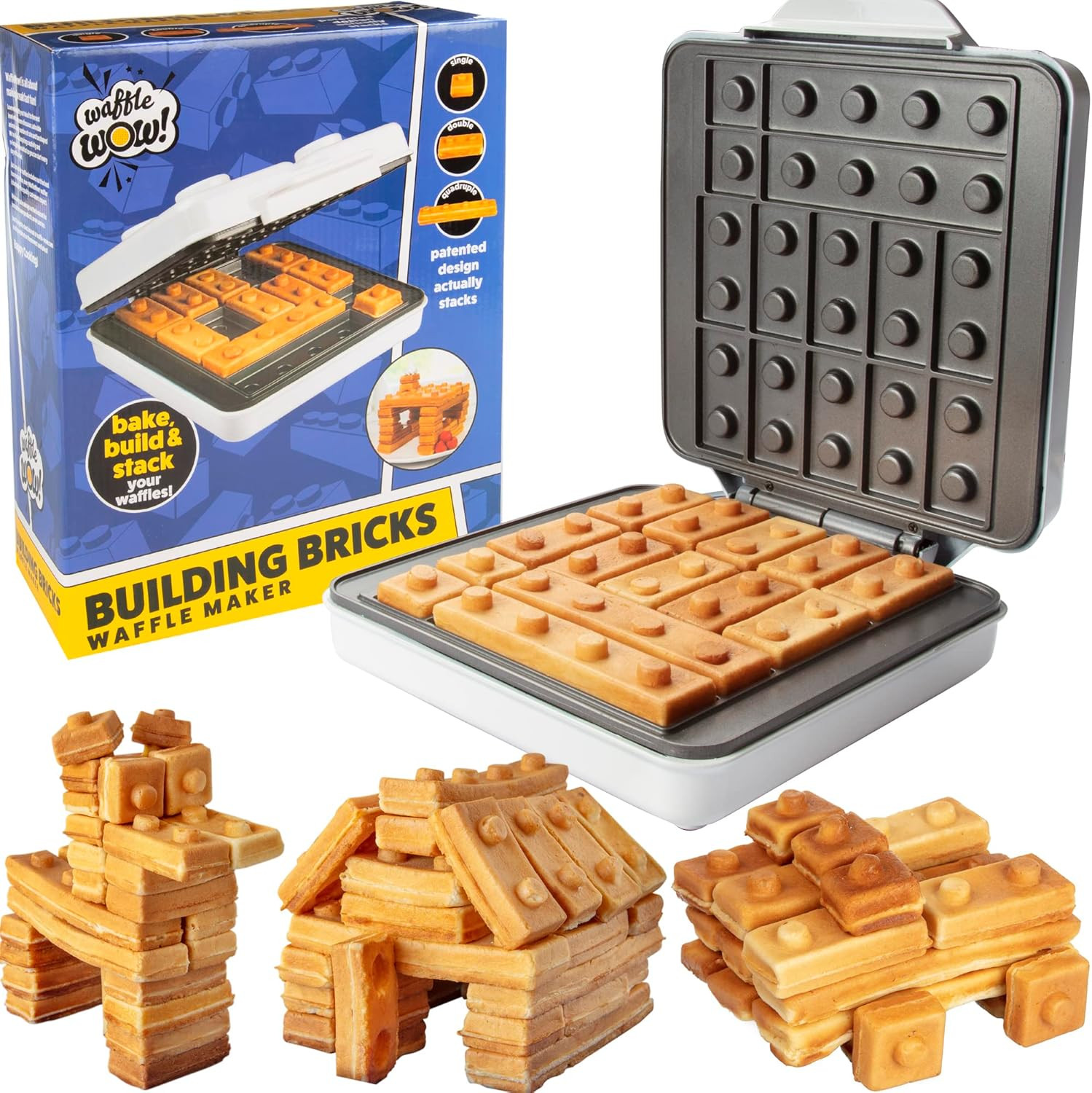 Building Brick Electric Waffle Maker- Cook Fun Buildable Waffles, Pancakes in Minutes- Build Ging... | Amazon (US)