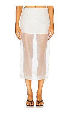FRAME Silk Organza Skirt in Alabaster from Revolve.com | Revolve Clothing (Global)