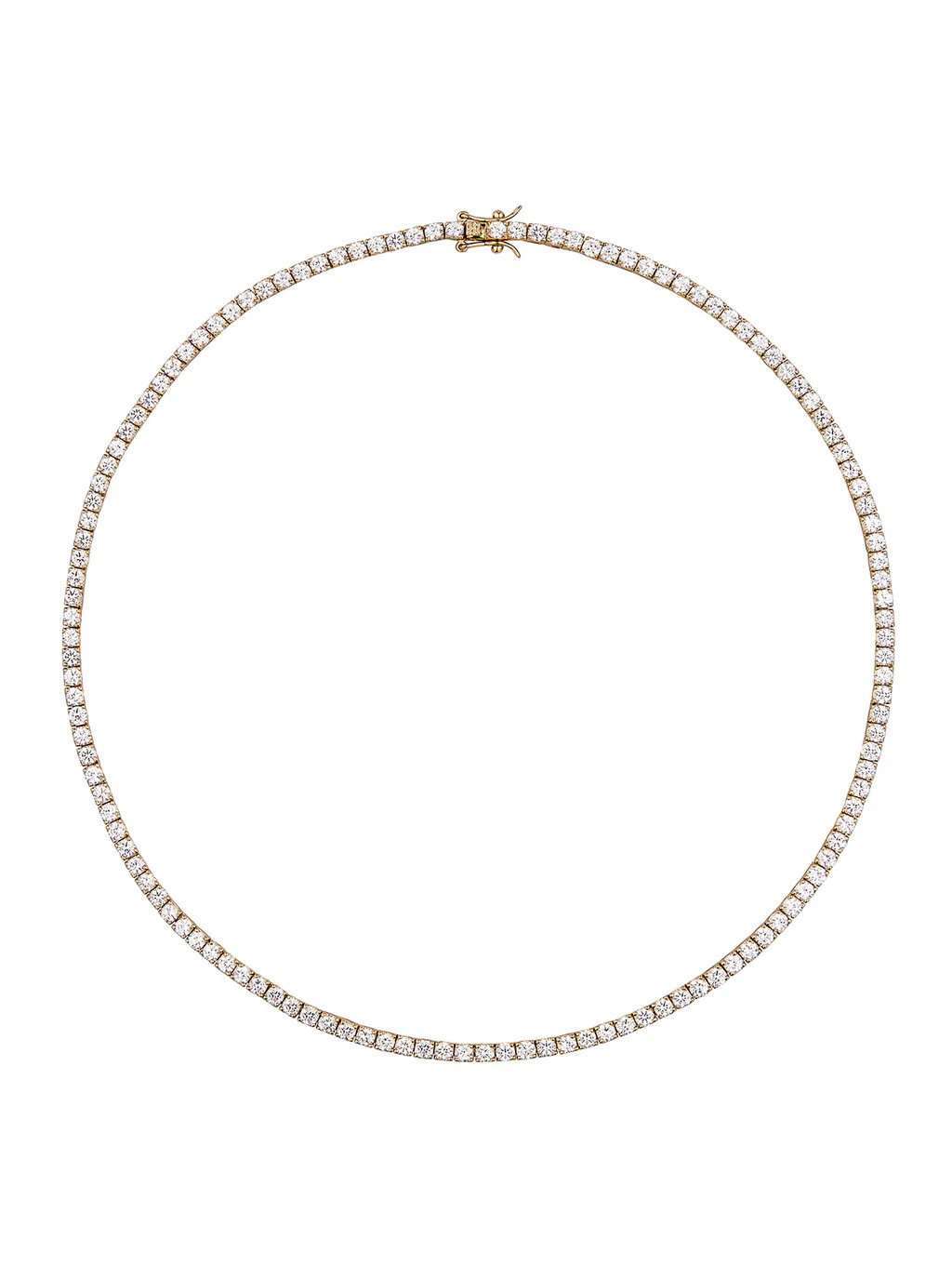 MOSS ROUND CUT, 3MM LAB WHITE SAPPHIRE GOLD RIVIÈRE NECKLACE | Dorsey