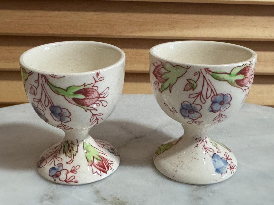 Vintage Johnson Brothers Rose Chintz Single Egg Cups - Set of 2 - Etsy | Etsy (US)